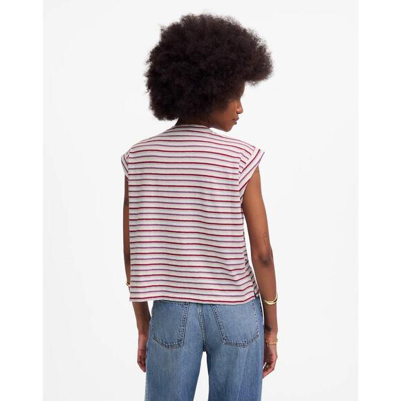 NWT Madewell Boxy Muscle Tee in Stripe Size XS - Picture 3 of 8